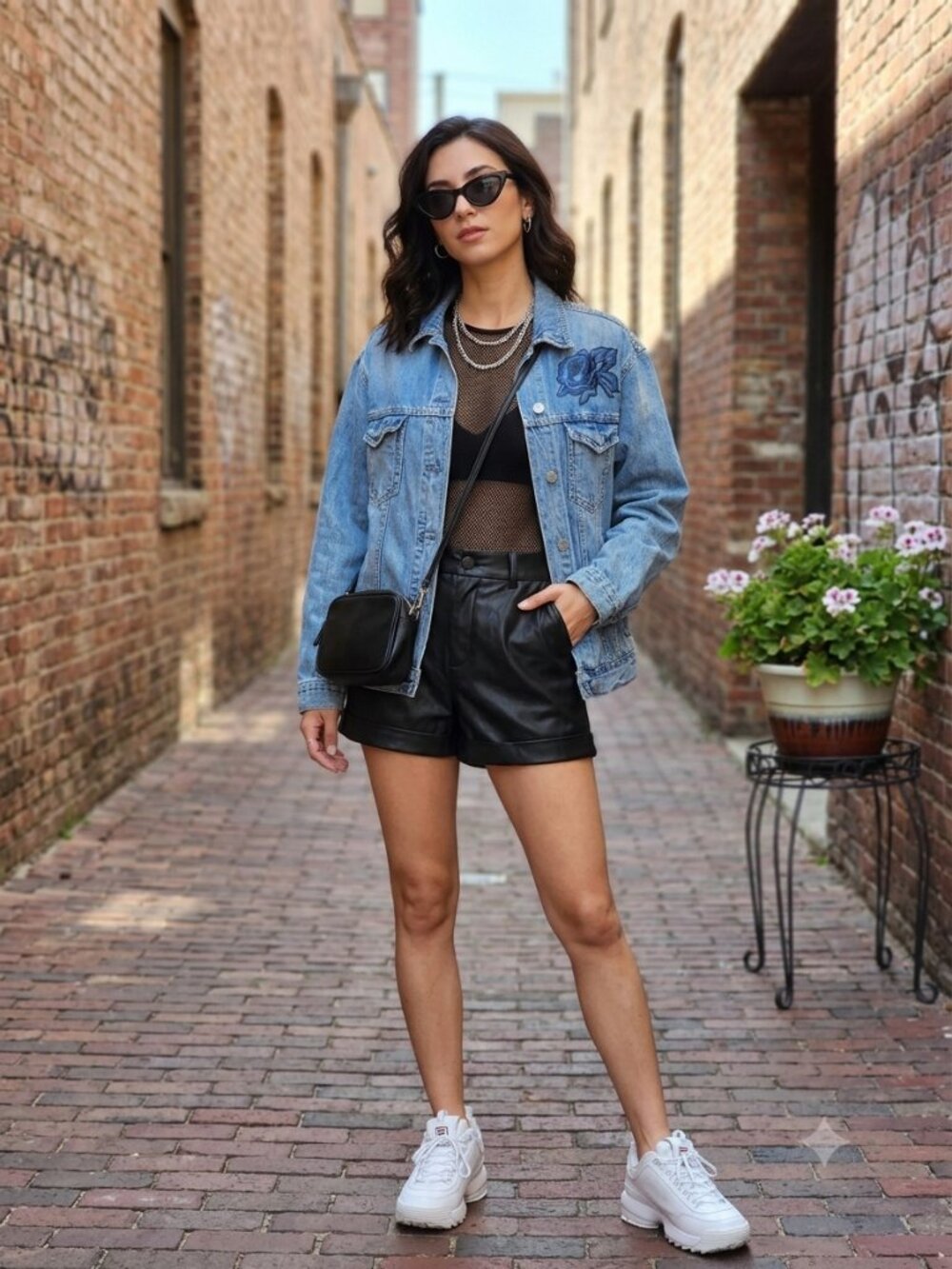AllSaints Blue Embroidered Rose Oversized Denim Trucker Jacket Size XS